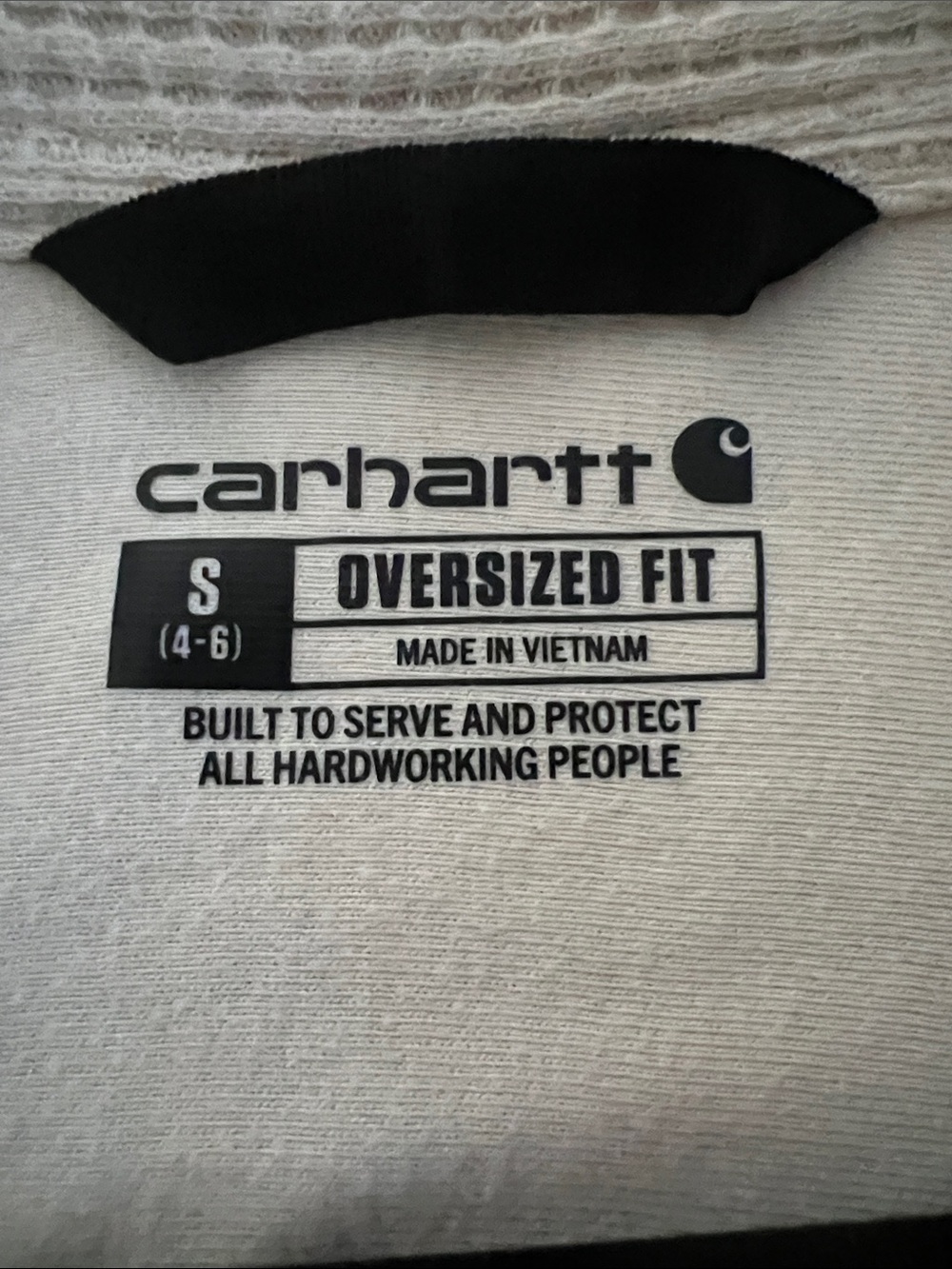 Carhartt Women's Oversized-Fit Heavyweight Waffle Knit Shirt oat milk small - Picture 8 of 9